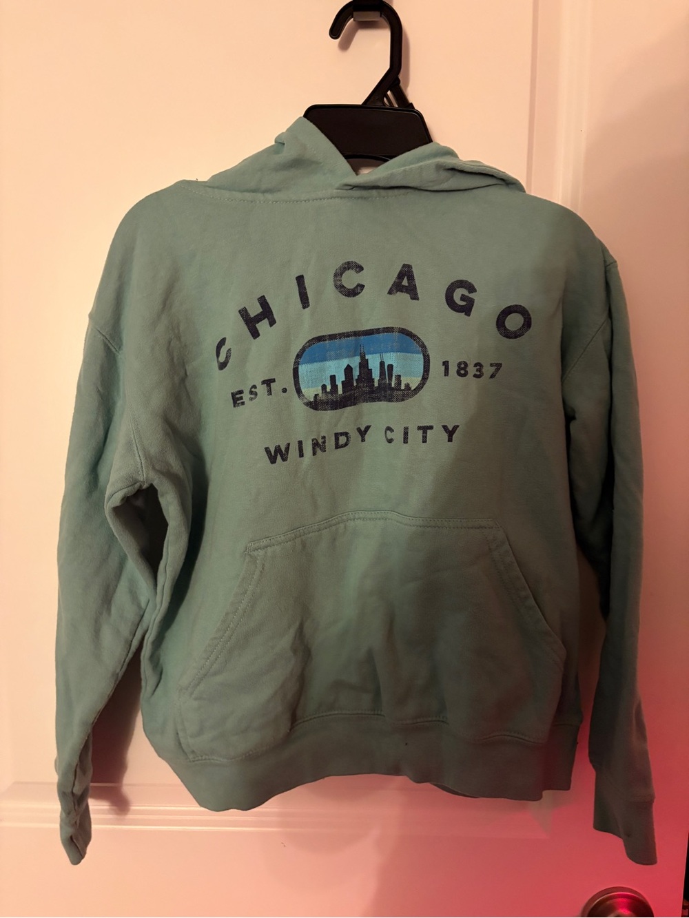 Chicago Windy City Hoodie - Teal Pullover Sweatshirt